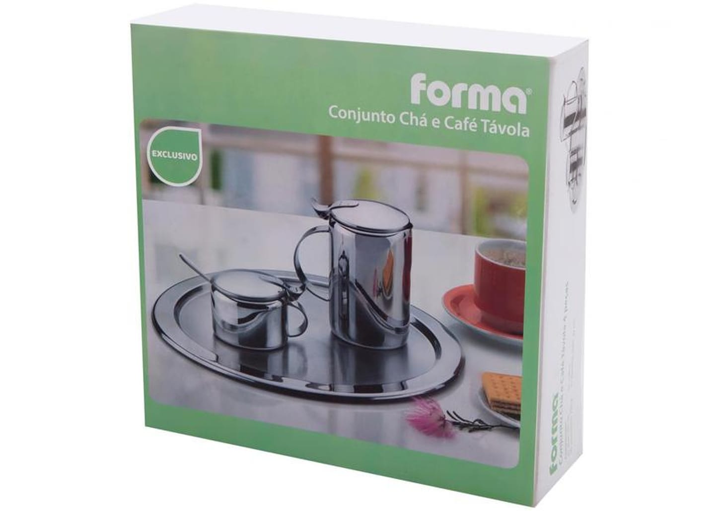 Jogo de Chá e Café 4 Peças Forma Inox Tavola 807920/4MA