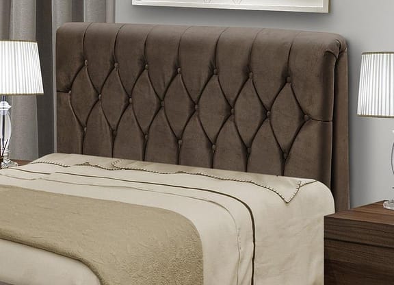 Cabeceira Queen Size Acolchoado Suede Dobuê Movelaria Istambul Chocolate