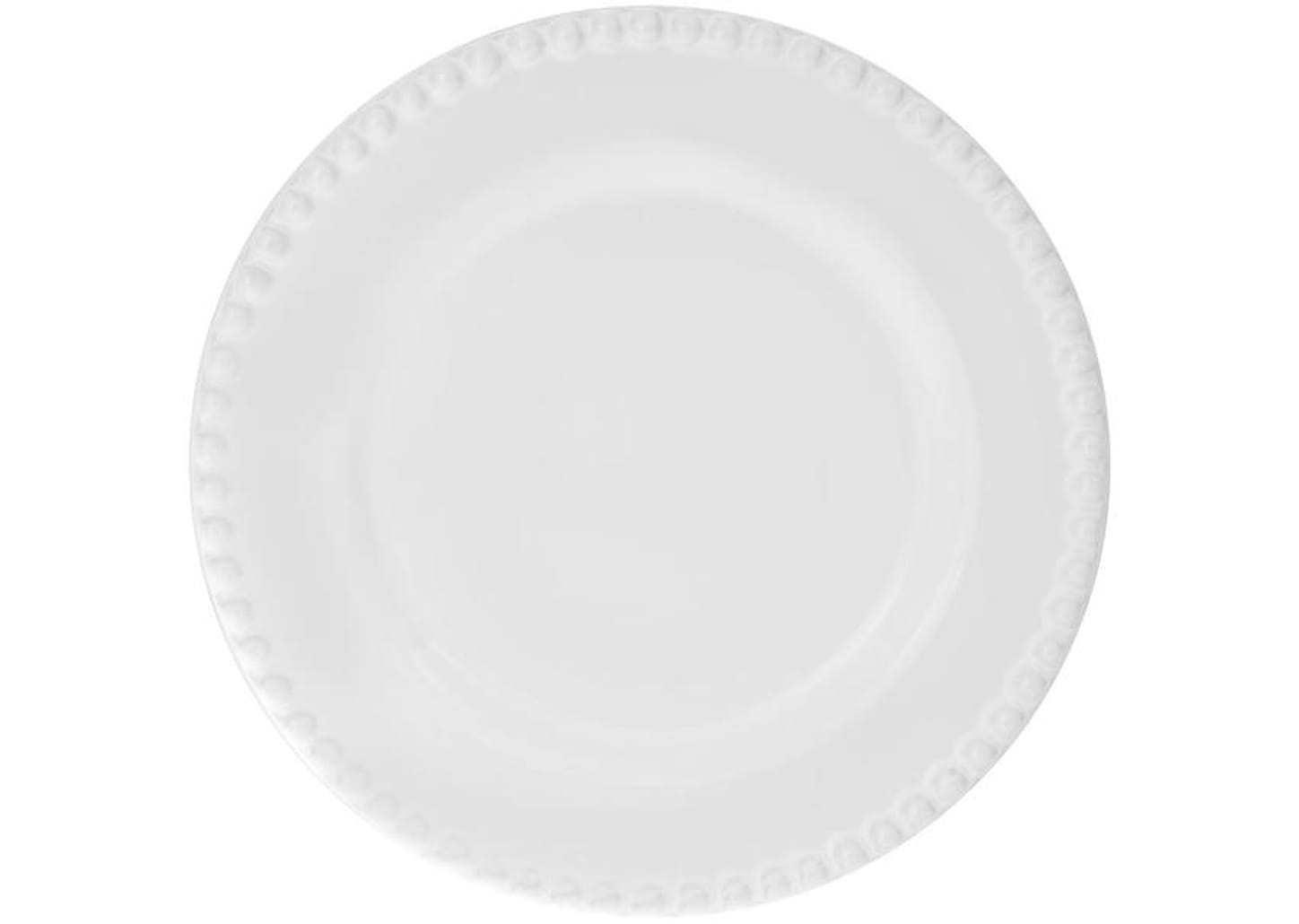 Aparelho de Jantar 16 Peças Cerâmica Scalla - Redondo Branco Bolinha