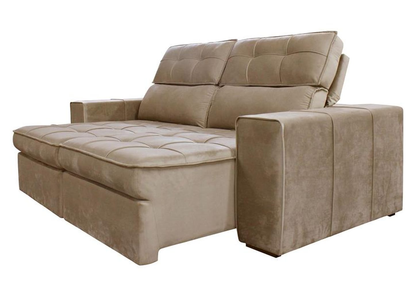 Sofá Retrátil Reclinável 3 Lugares Veludo Joly