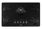 Cooktop 5 Bocas a Gás Natural e GLP Consul Vidro - Temperado Quadrichama Preto CDD75AE