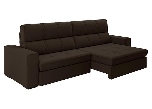 Sofá Retrátil Reclinável 4 Lugares Suede - Dubai Flexforma