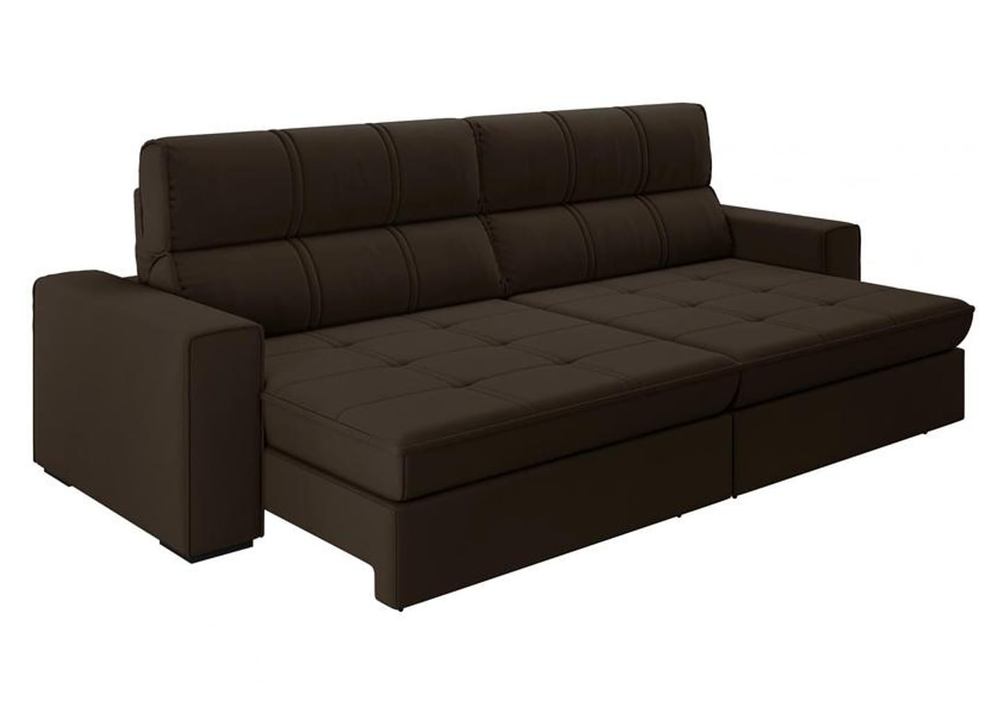 Sofá Retrátil Reclinável 4 Lugares Suede - Dubai Flexforma