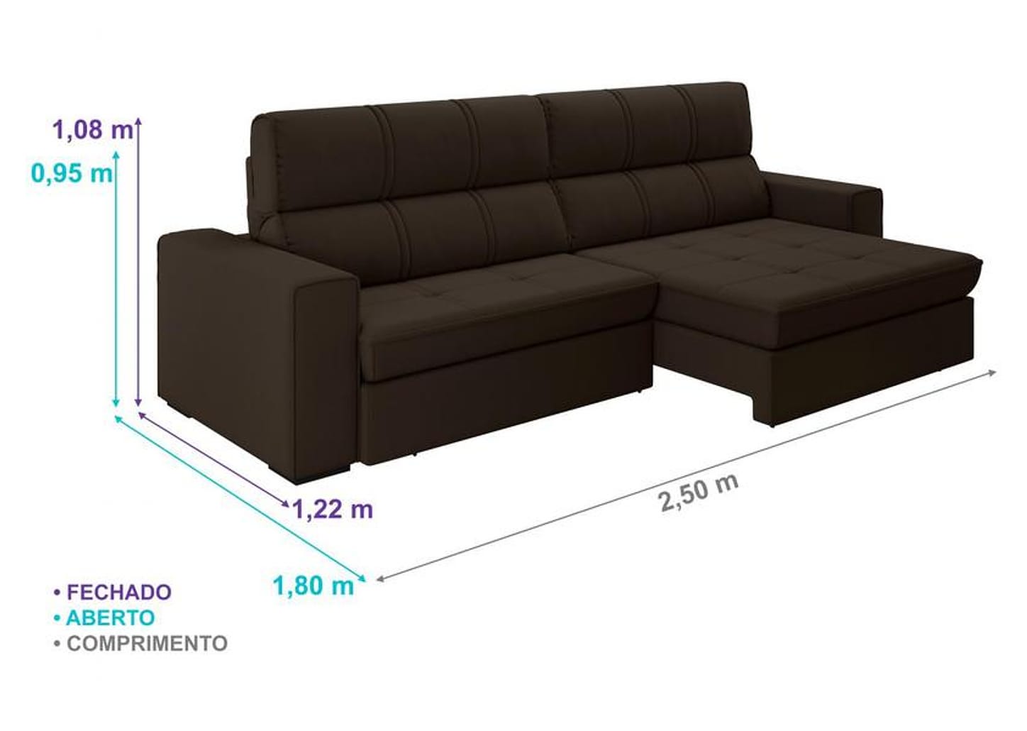 Sofá Retrátil Reclinável 4 Lugares Suede - Dubai Flexforma