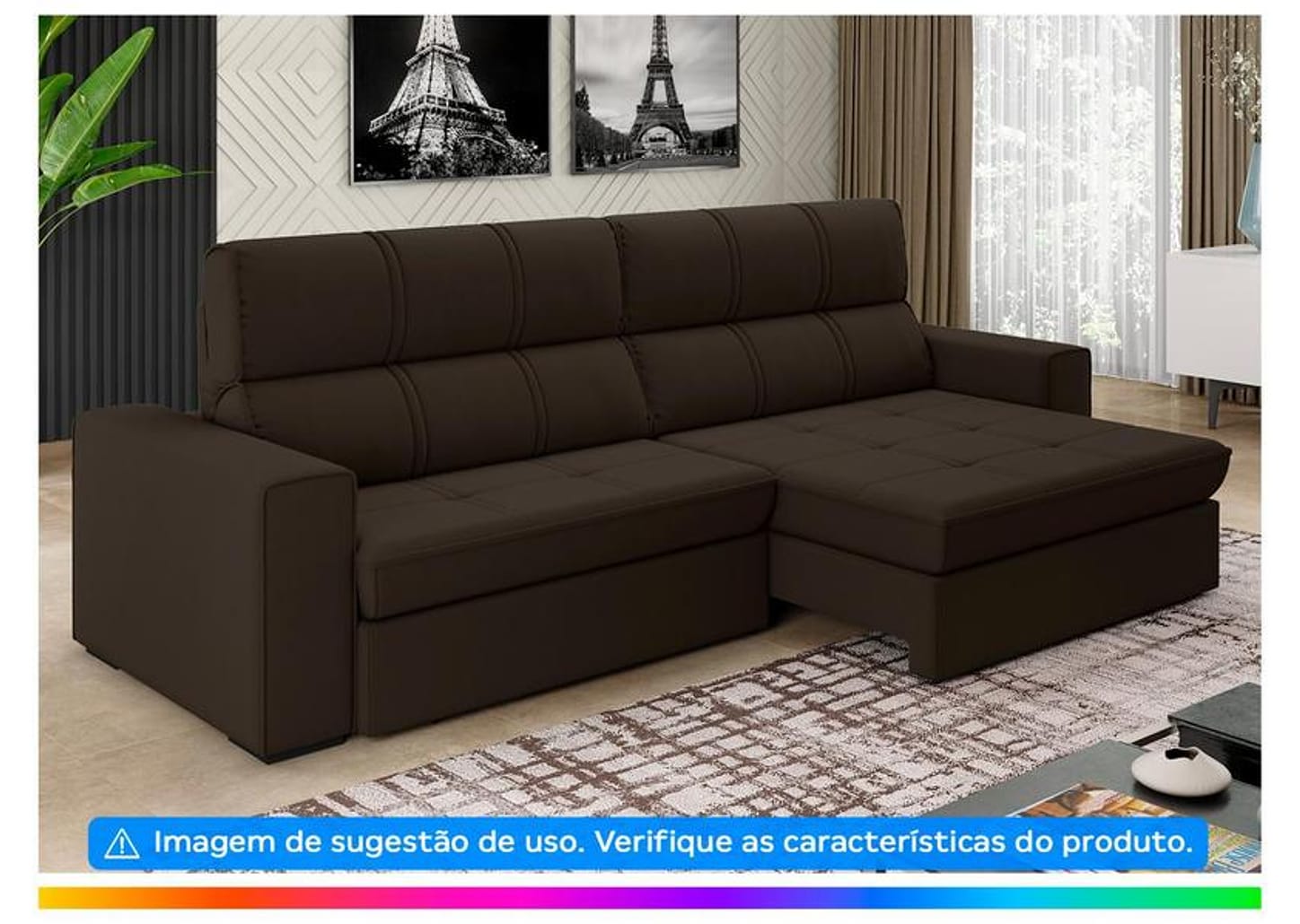 Sofá Retrátil Reclinável 4 Lugares Suede - Dubai Flexforma