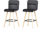 Banqueta Alta com Encosto Preto Otello 3746 2 Peças