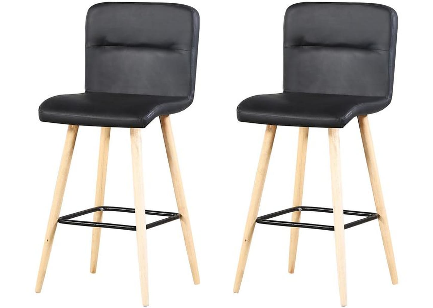 Banqueta Alta com Encosto Preto Otello 3746 2 Peças
