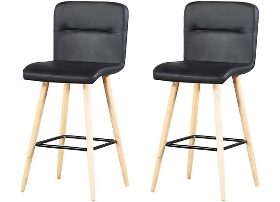 Banqueta Alta com Encosto Preto Otello 3746 2 Peças