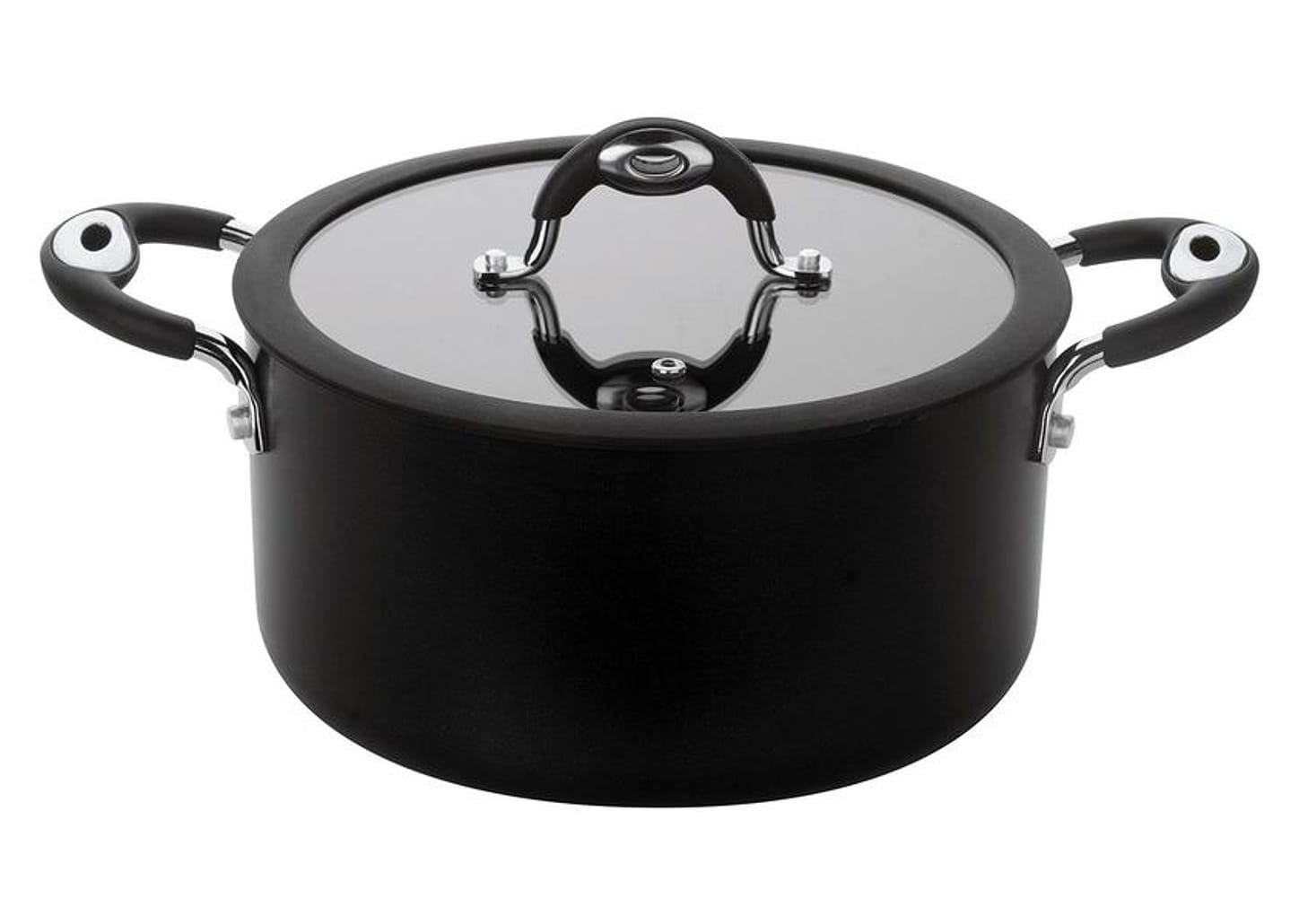 Caçarola Multiflon Antiaderente Preta 9,3L 30cm Dom