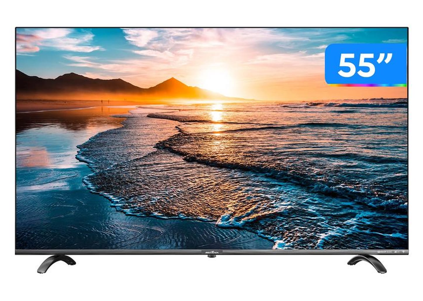 Smart TV UHD D-LED 55” Britania BTV55Q20N5SBL - Wi-Fi 4 HDMI 2 USB