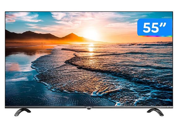 Smart TV UHD D-LED 55” Britania BTV55Q20N5SBL - Wi-Fi 4 HDMI 2 USB