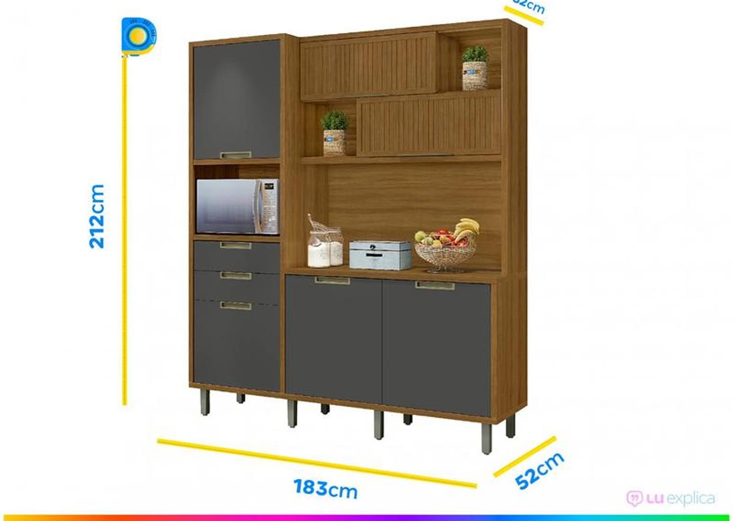 Cozinha Completa Nesher Imperatriz 6 Portas 2 Gavetas 100% MDF