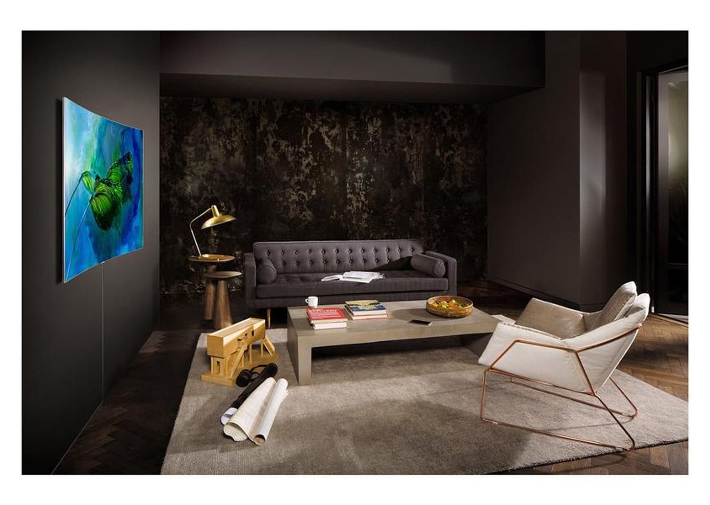 Smart TV 65” 4K QLED Samsung QN65Q8CAMGXZD - Curva Wi-Fi 4 HDMI 3 USB