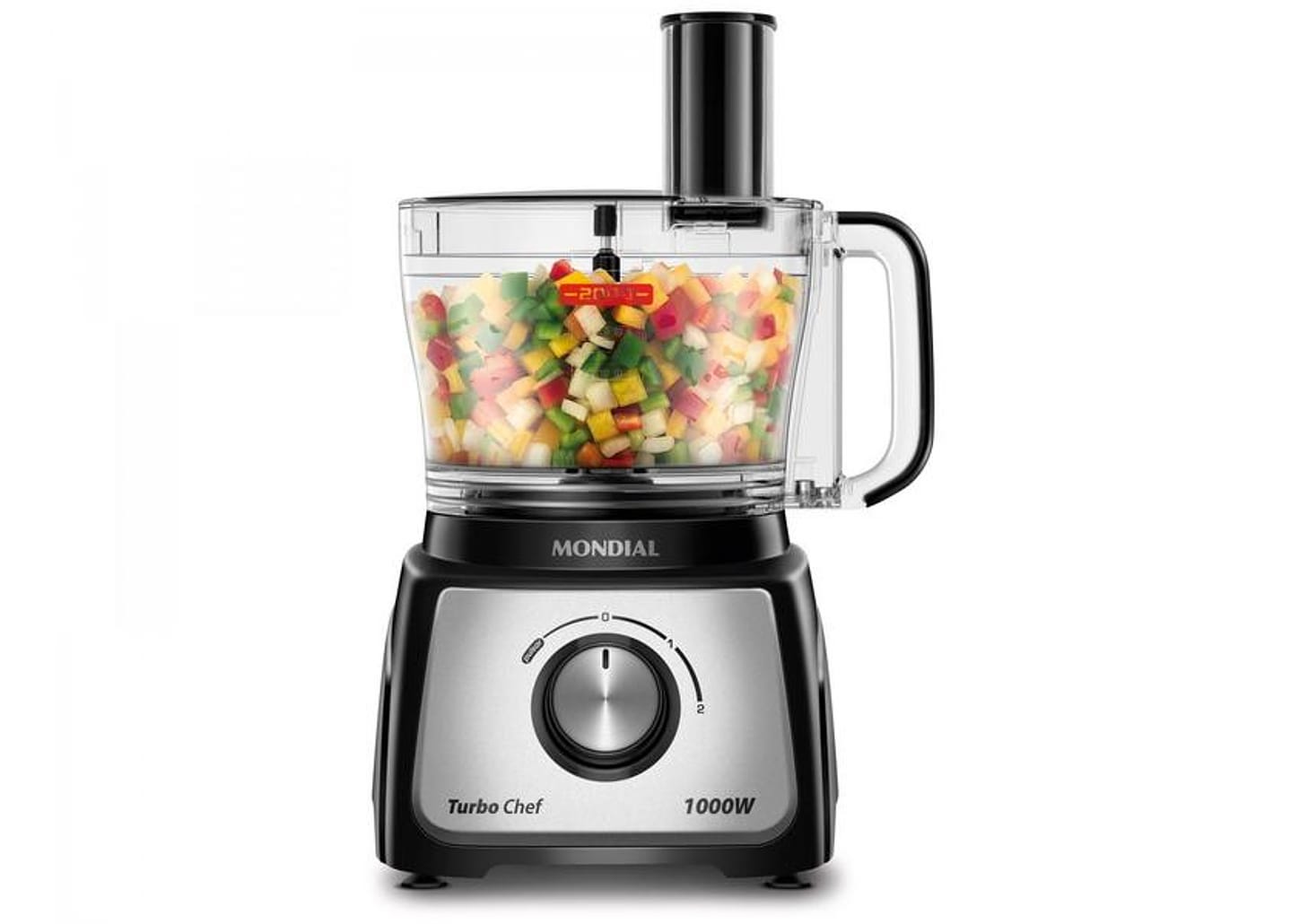 Multiprocessador de Alimentos Mondial Preto - Turbo Chef MPN-01-B 5 Funções 1000W