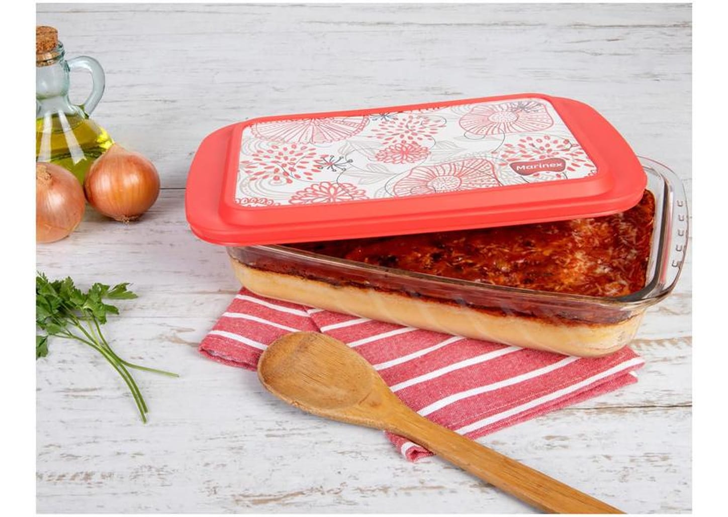 Lasanheira de Vidro Retangular 3,7L com Tampa - Nadir Marinex 65370200962517