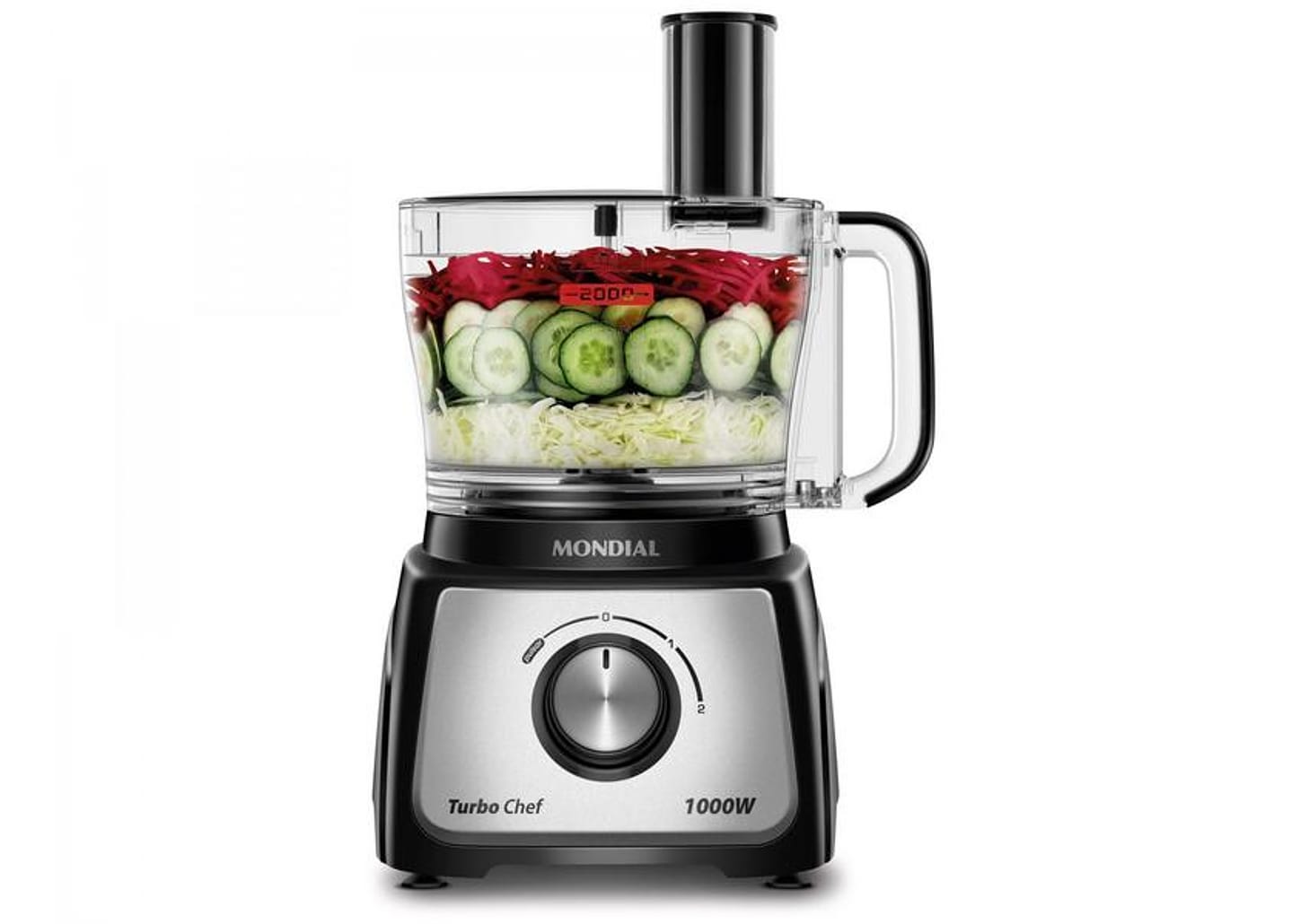 Multiprocessador de Alimentos Mondial Preto - Turbo Chef MPN-01-BE 7 Funções 1000W