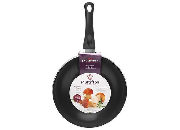 Frigideira Antiaderente Multiflon Alumínio Wok - Gourmet Vapore Preta 24cm