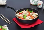 Frigideira Antiaderente Multiflon Alumínio Wok - Gourmet Vapore Preta 24cm