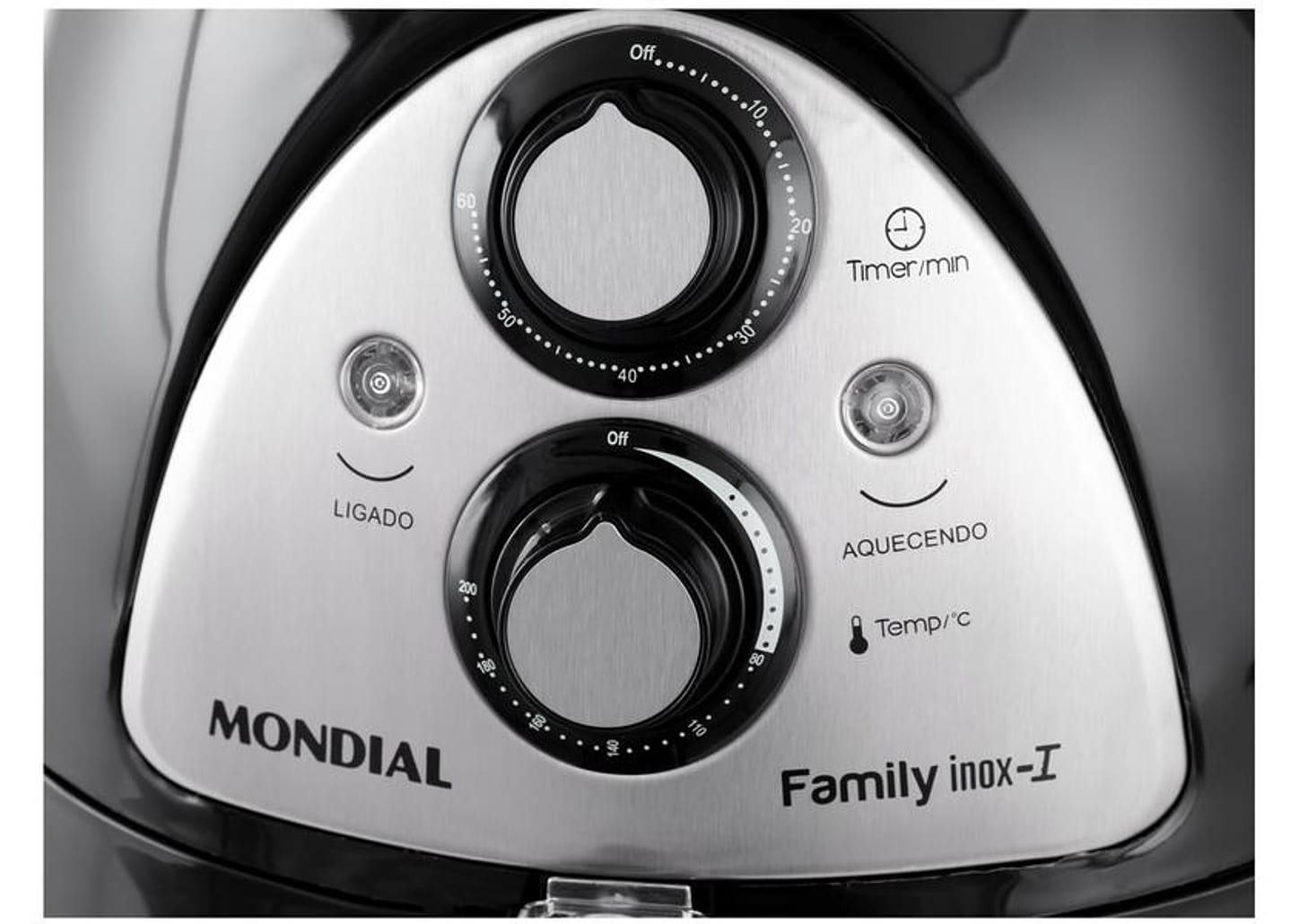 Fritadeira Elétrica sem Óleo/Air Fryer Mondial - Family Inox I 4L com Timer
