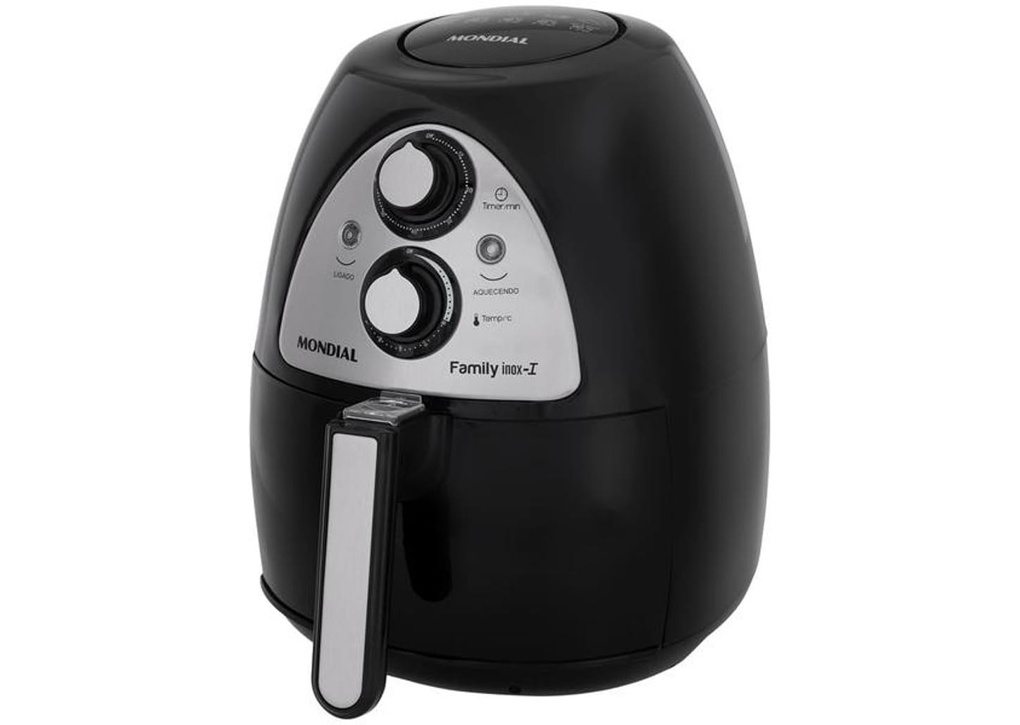 Fritadeira Elétrica sem Óleo/Air Fryer Mondial - Family Inox I 4L com Timer