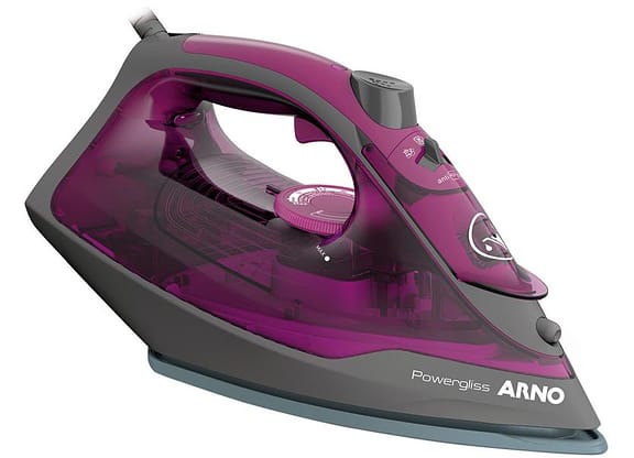 Ferro de Passar Roupa a Vapor e a Seco Arno - Powergliss FPO1 Cinza e Roxo