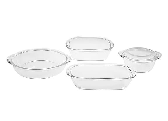 Conjunto de Assadeiras Sempre Quadrada de Vidro 4 Peças 15170200636965