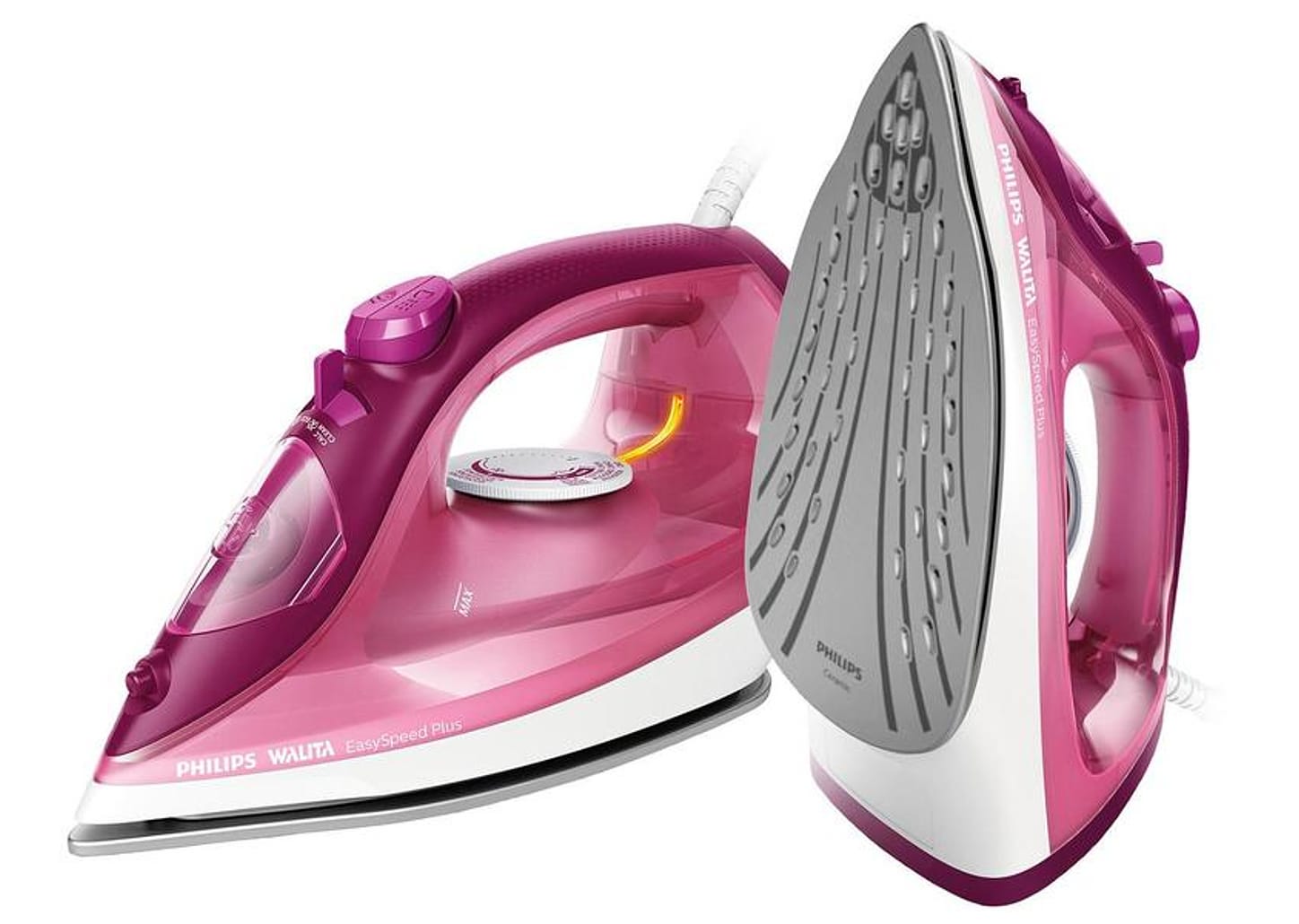 Ferro de Passar Roupa a Vapor e a Seco Portátil - Philips Walita EasySpeed Plus RI2146 Rosa