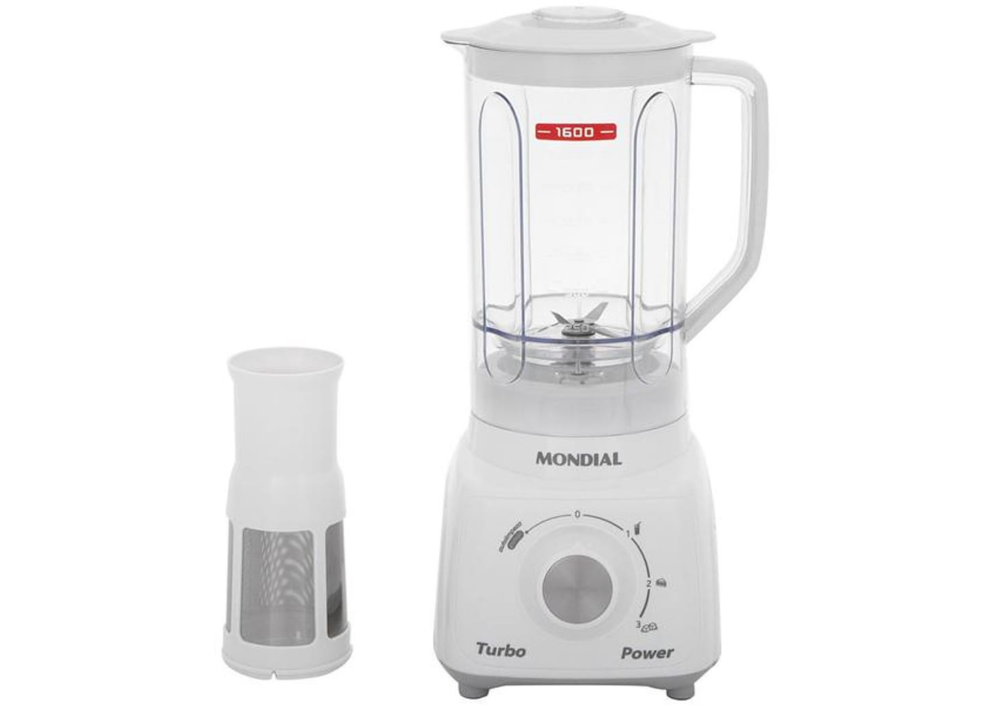 Liquidificador Mondial L-99-WG 2,2L Branco e Cinza com Filtro 3 Velocidades 550W