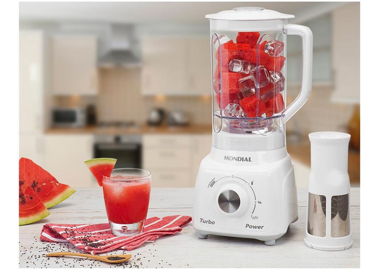 Liquidificador Mondial L-99-WG 2,2L Branco e Cinza com Filtro 3 Velocidades 550W