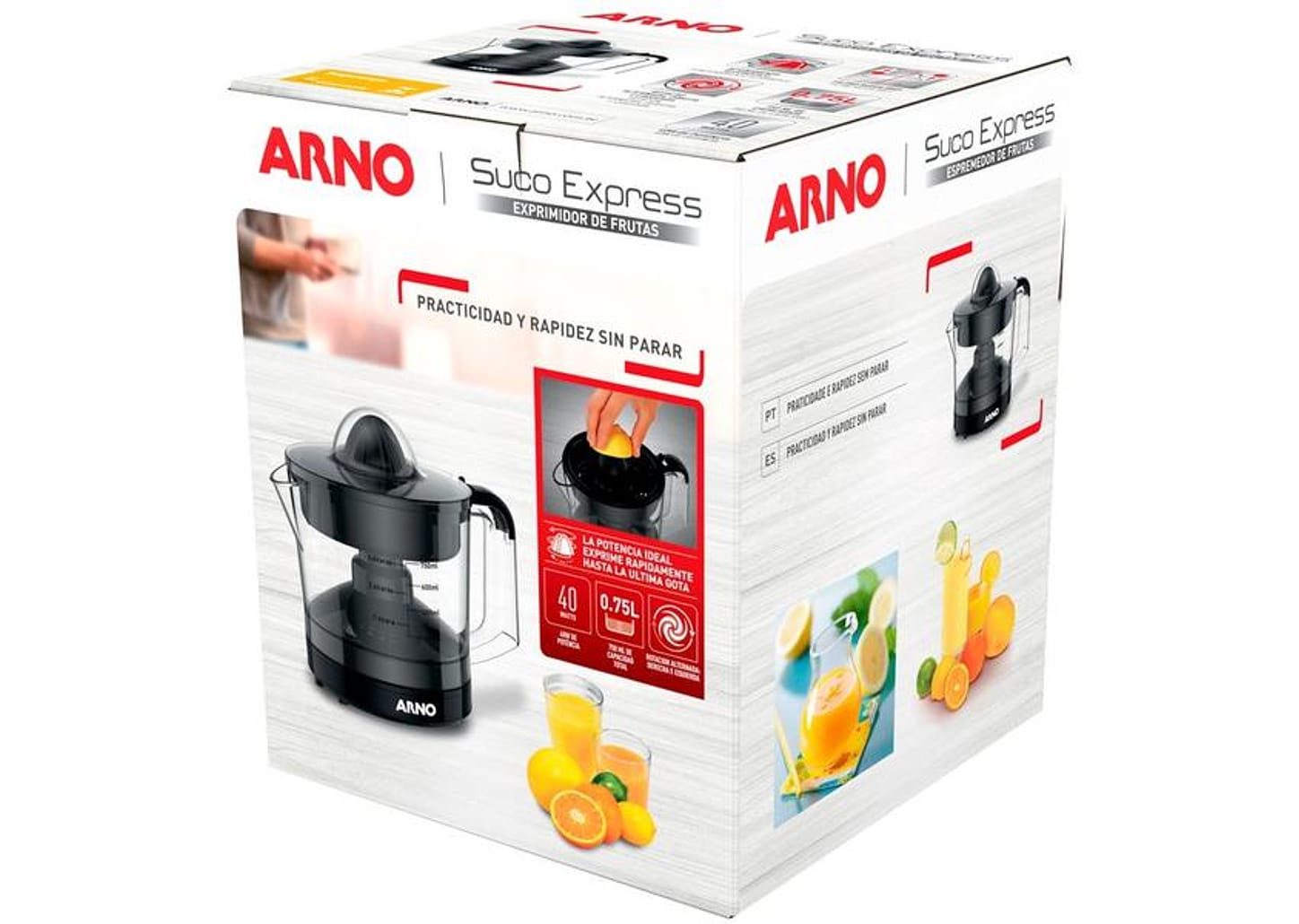 Espremedor de Frutas Arno Suco Express 40W 750ml CP31