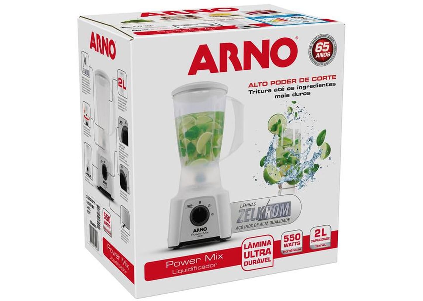 Liquidificador Arno Power Mix Branco 550W 2L LQ12
