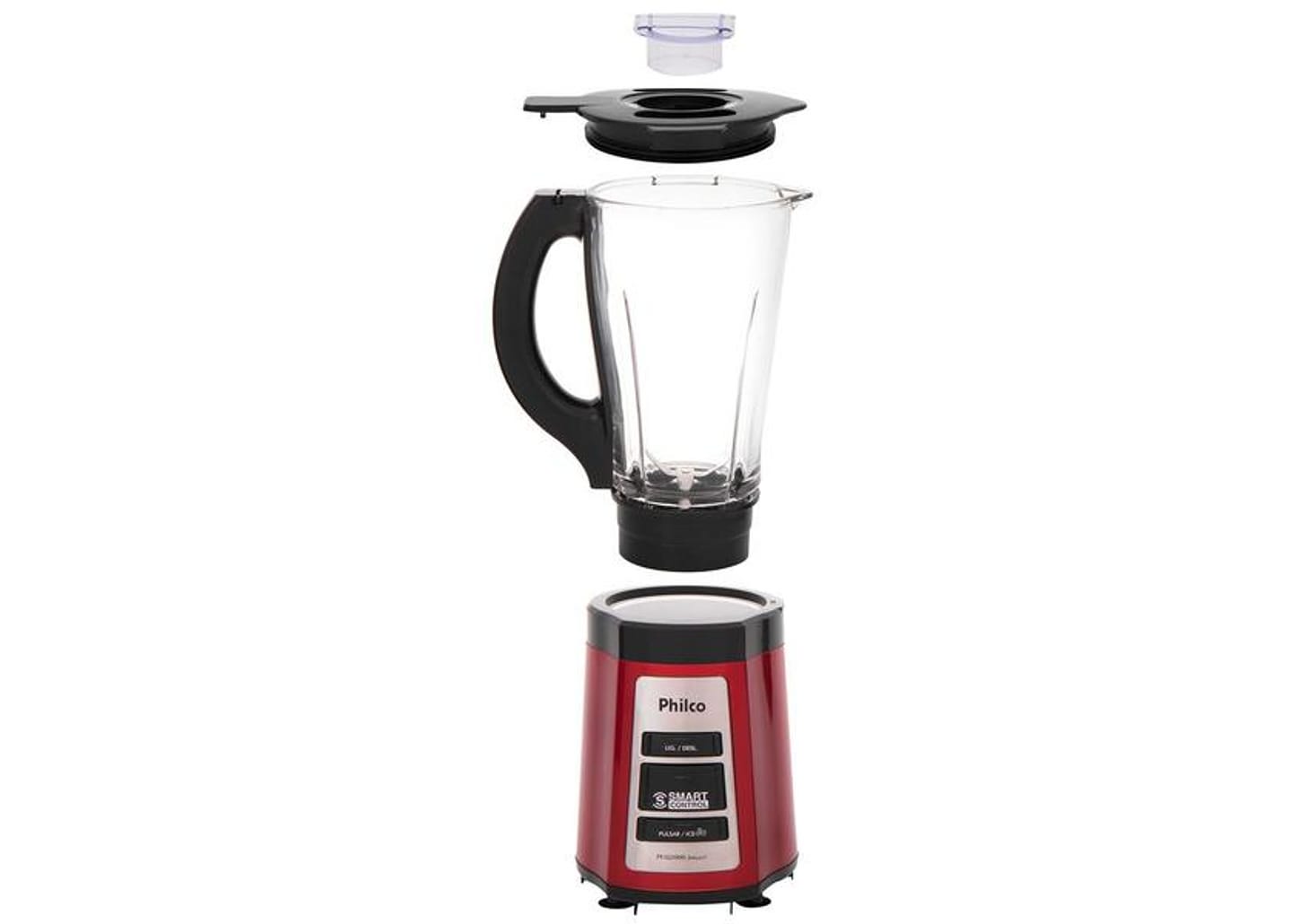 Liquidificador Philco PLQ2000 Smart Copo de Vidro - Vermelho 600W