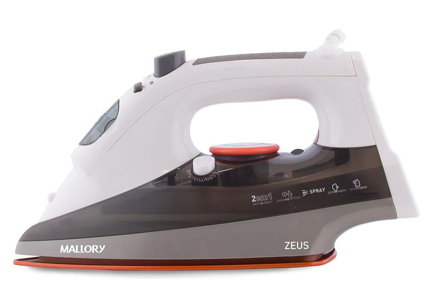 Ferro de Passar a Vapor e a Seco Mallory - Zeus Ceramic Branco