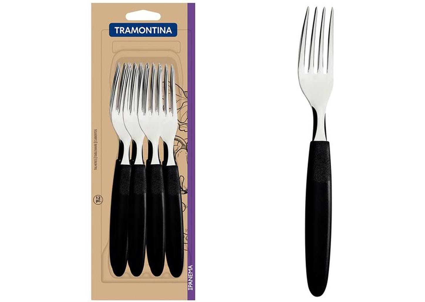 Jogo de Garfos de Mesa Tramontina Inox Ipanema 12 Peças