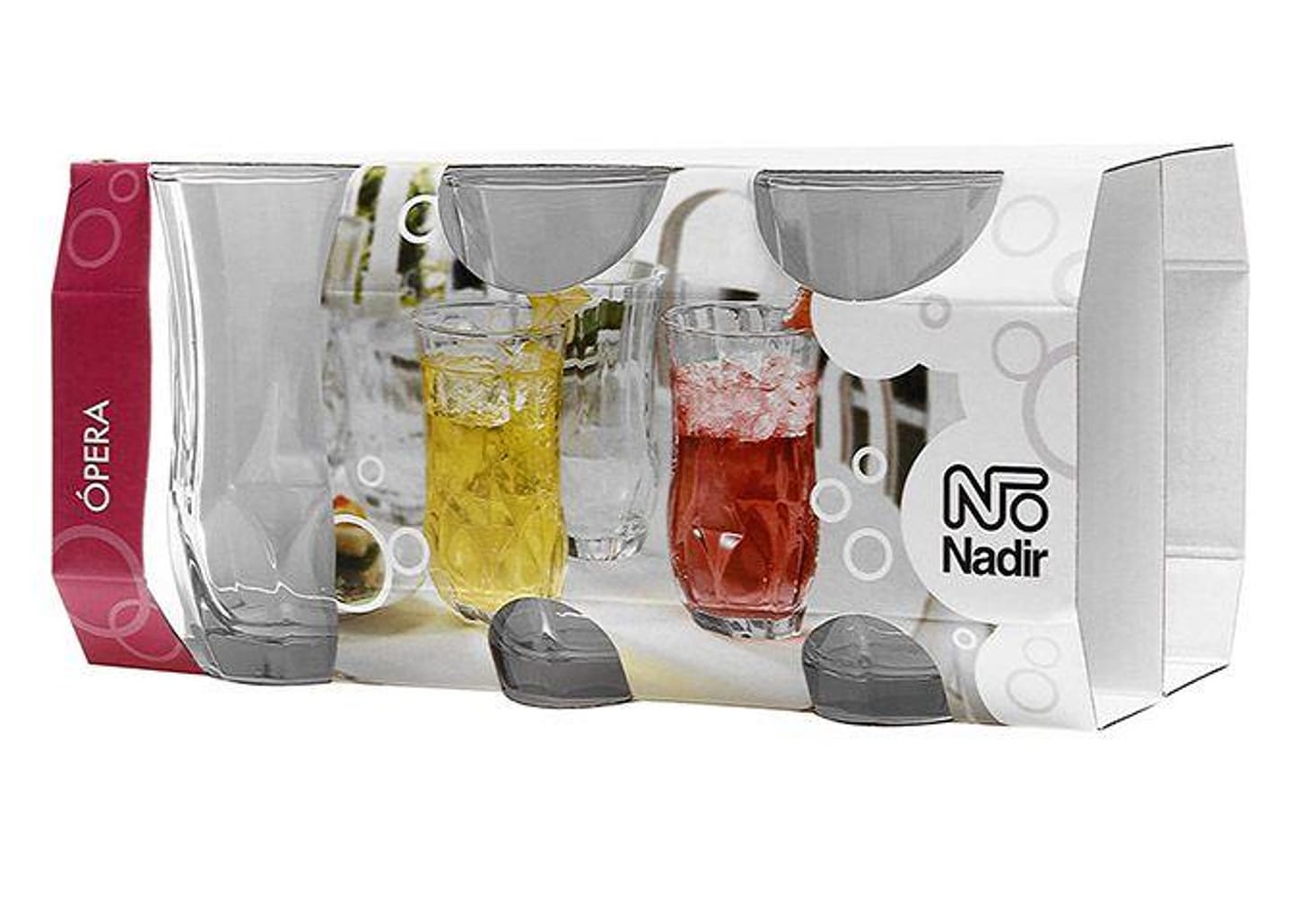 Jogo de Copos de Vidro 360ml - Nadir Ópera Long Drink Rock