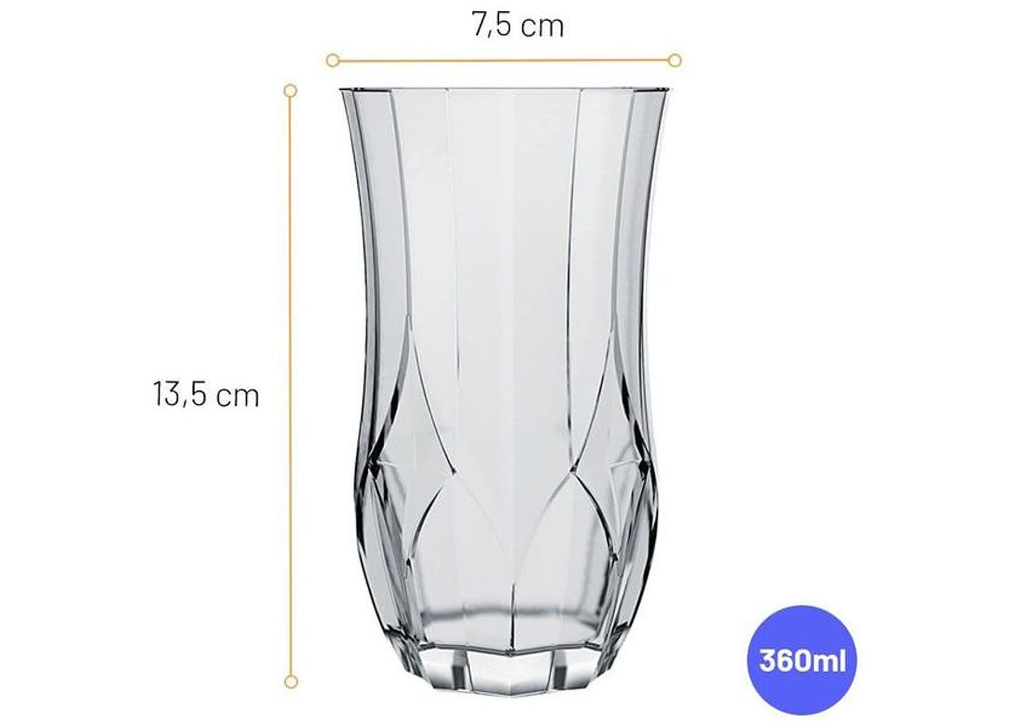 Jogo de Copos de Vidro 360ml - Nadir Ópera Long Drink Rock