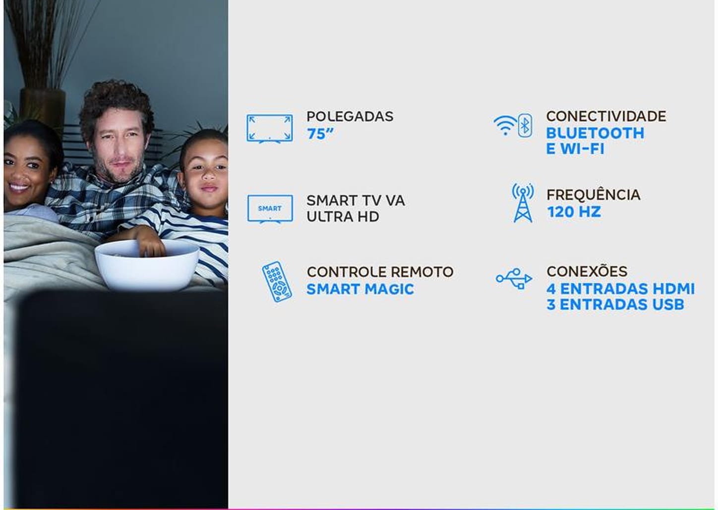 Smart TV 75” 8K NEO QLED Mini Led Samsung 75QN900A 120hz Som em Movimento Plus Única Conexão