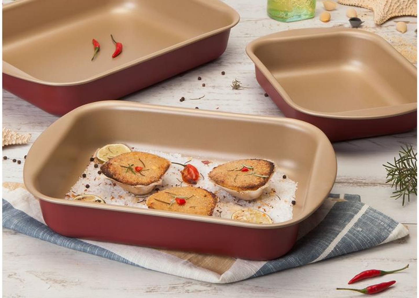 Conjunto de Assadeiras de Alumínio Antiaderente - Tramontina Brasil 3 Peças