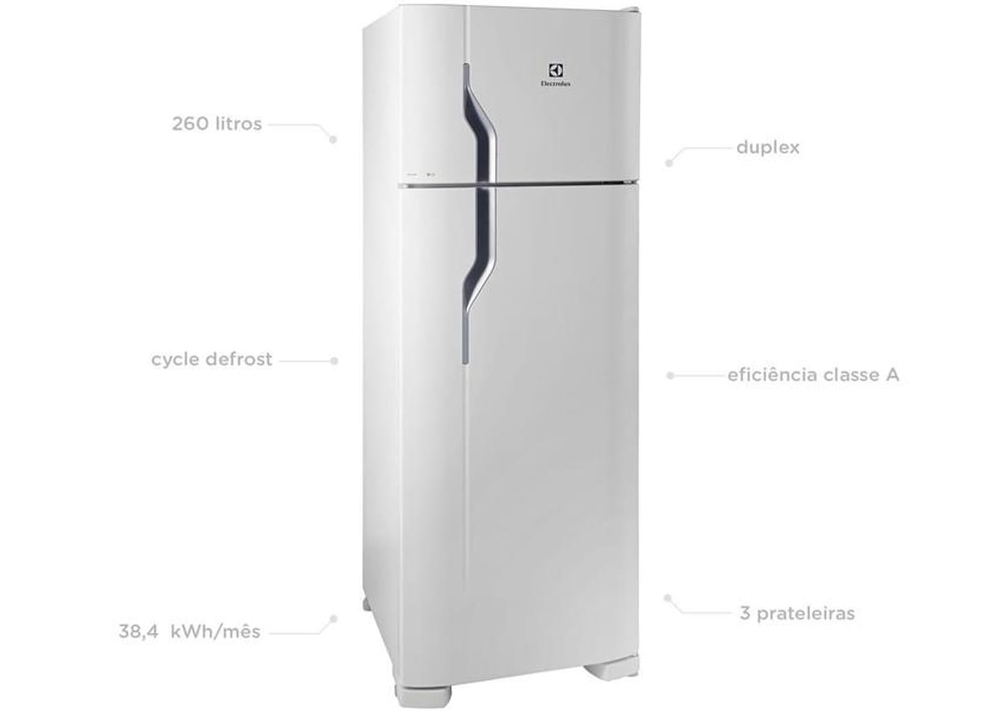 Geladeira/Refrigerador Electrolux Manual - Duplex 260L Cycle Defrost DC35A Branco