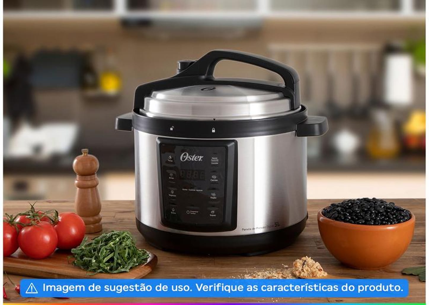 Panela de Pressão Elétrica Digital Oster - OPAN920 900W 5L