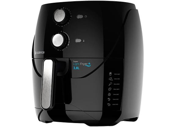 Fritadeira Elétrica sem Óleo/Air Fryer Cadence - FRT555 Super Light Fryer+ Preta 3,8L com Timer