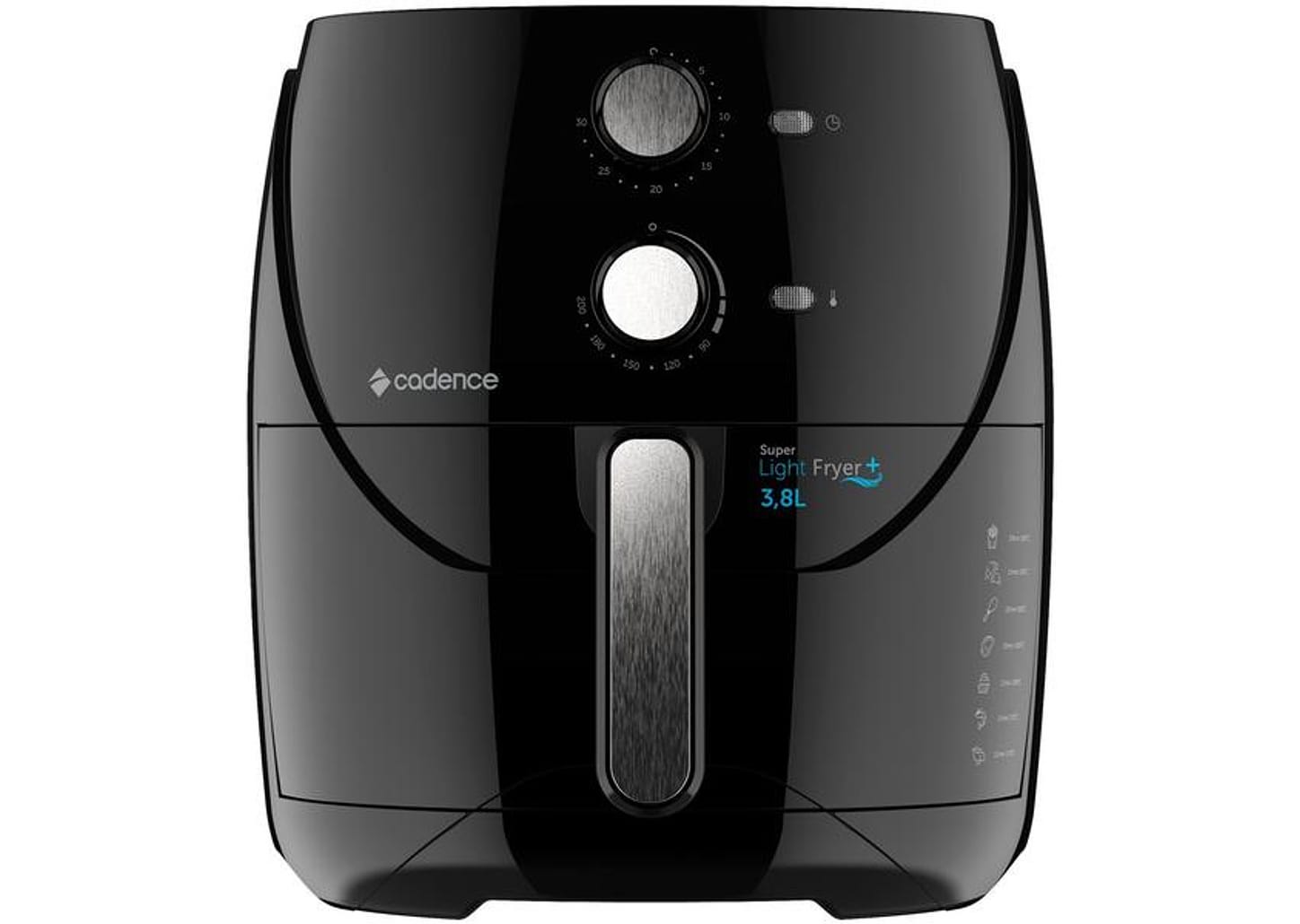 Fritadeira Elétrica sem Óleo/Air Fryer Cadence - FRT555 Super Light Fryer+ Preta 3,8L com Timer