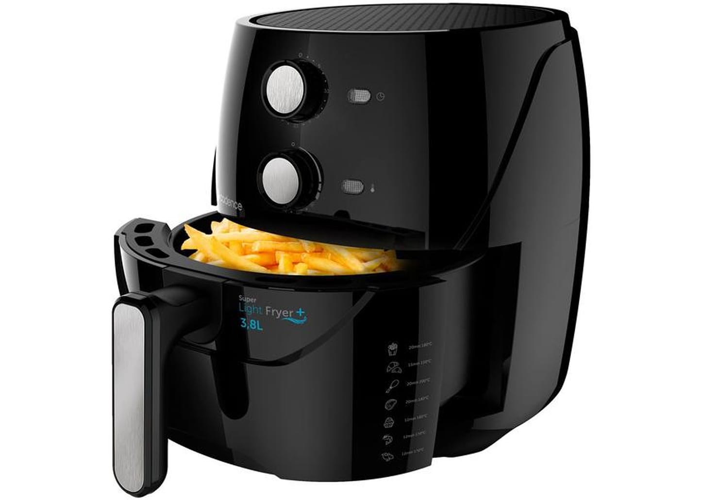 Fritadeira Elétrica sem Óleo/Air Fryer Cadence - FRT555 Super Light Fryer+ Preta 3,8L com Timer