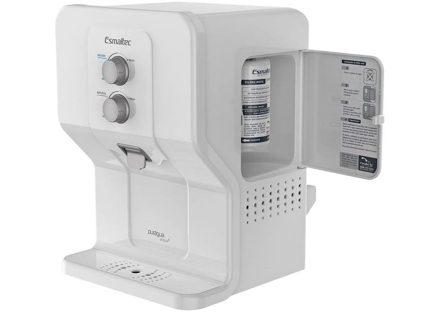 Purificador de Água Esmaltec Refrigerado por - Compressor Purágua Acqua7 Água Gelada e Natural