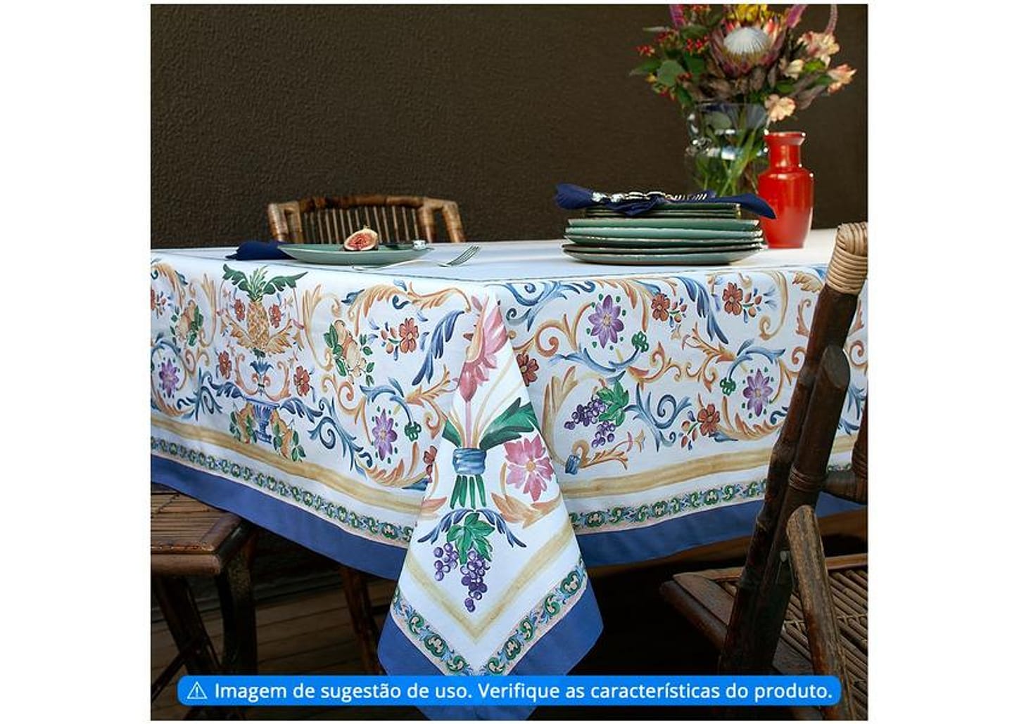 Toalha de Mesa Quadrada Buddemeyer - Impermeável 180x180cm Sicily