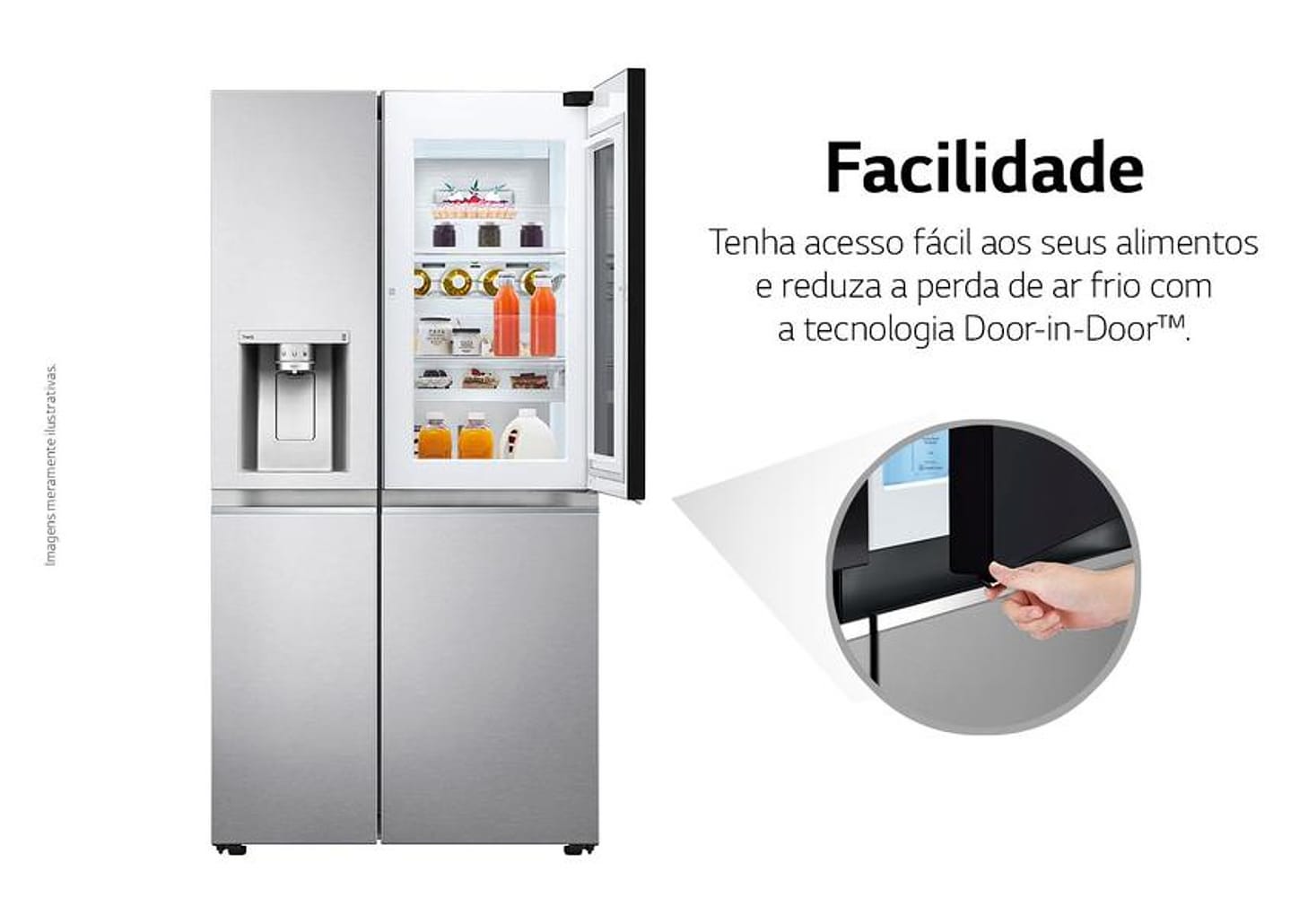 Geladeira/Refrigerador LG Frost Free Side by Side 598L com Dispenser de Água GC-X257C