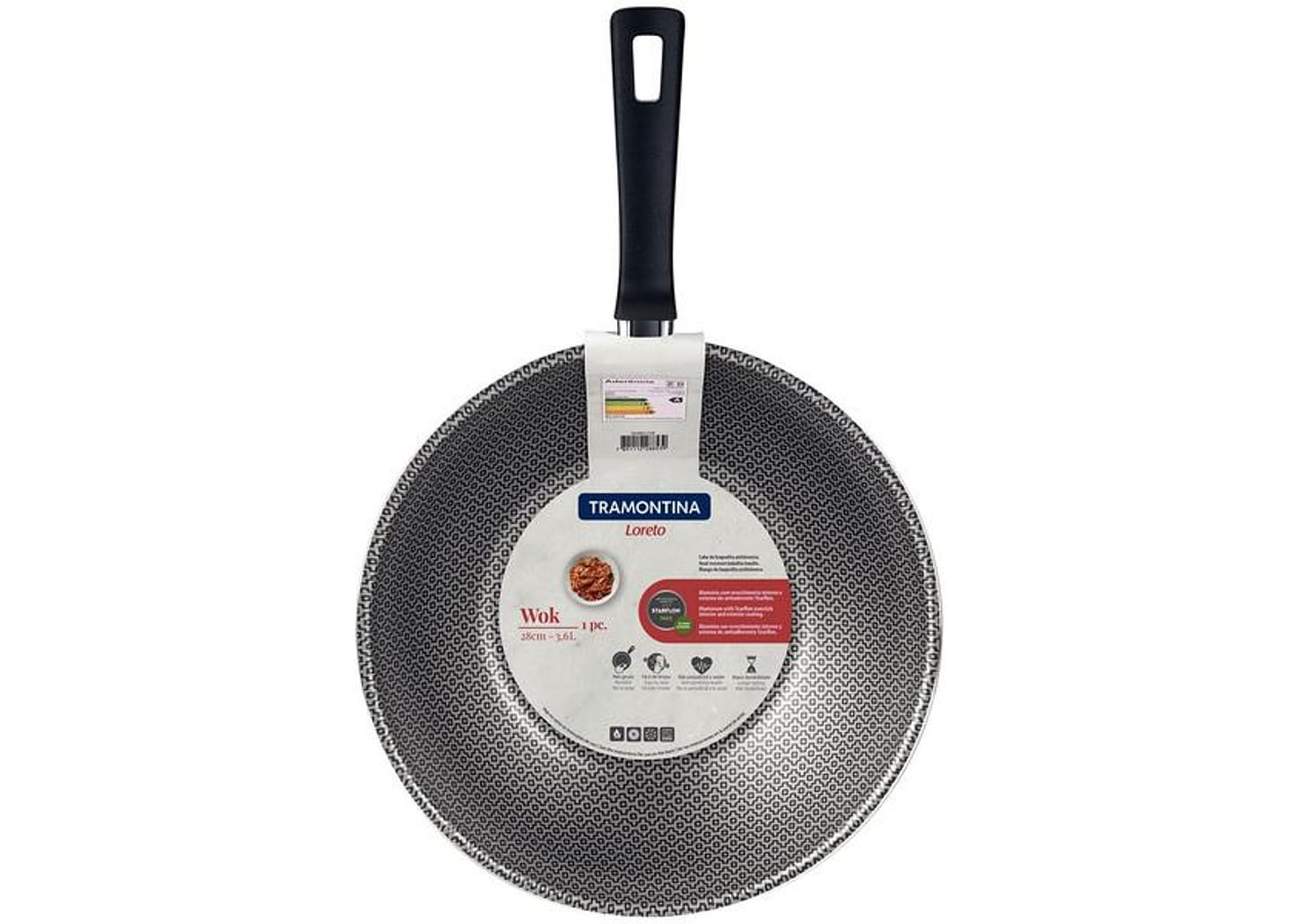 Frigideira Wok Antiaderente Tramontina de Alumínio Funda Loreto Vermelha 28cm