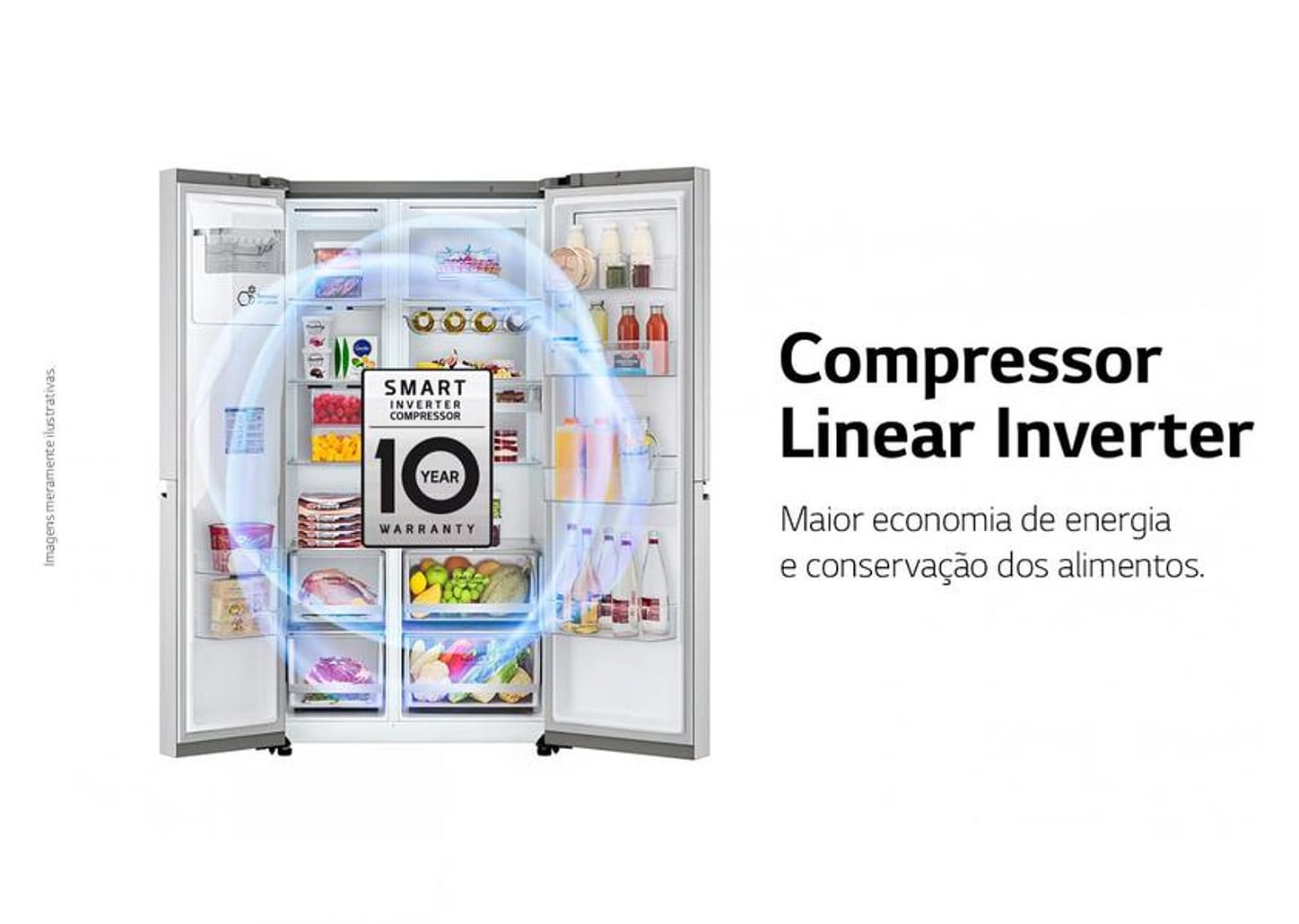 Geladeira/Refrigerador LG Frost Free Smart - Side by Side 611L com Dispenser de Água GC-L257S