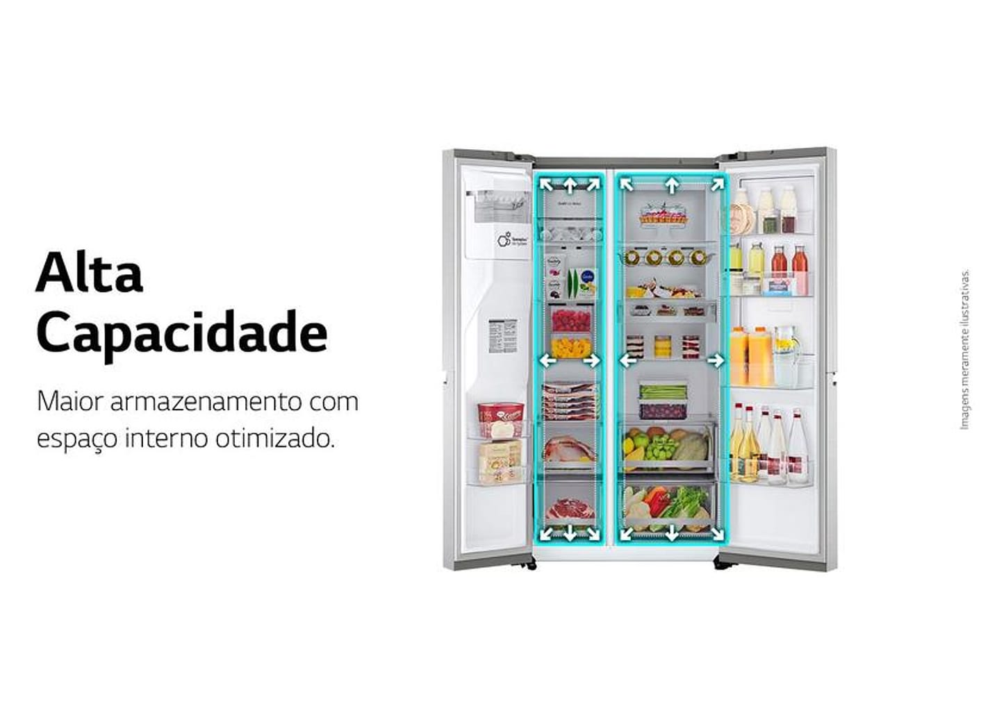 Geladeira/Refrigerador LG Frost Free Smart - Side by Side 611L com Dispenser de Água GC-L257S