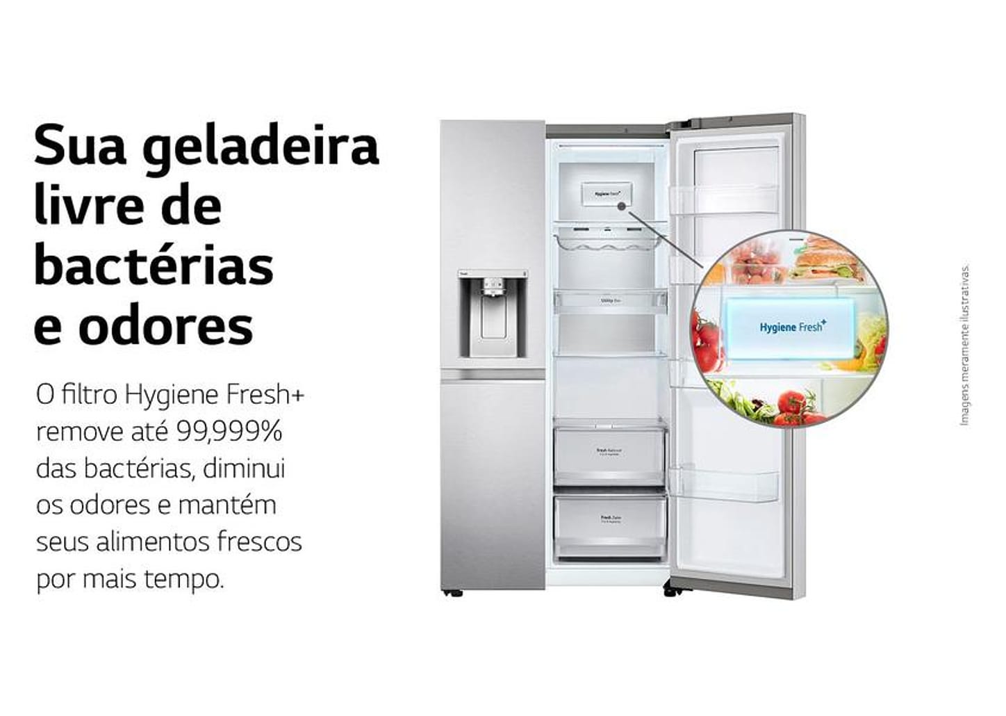 Geladeira/Refrigerador LG Frost Free Smart - Side by Side 611L com Dispenser de Água GC-L257S